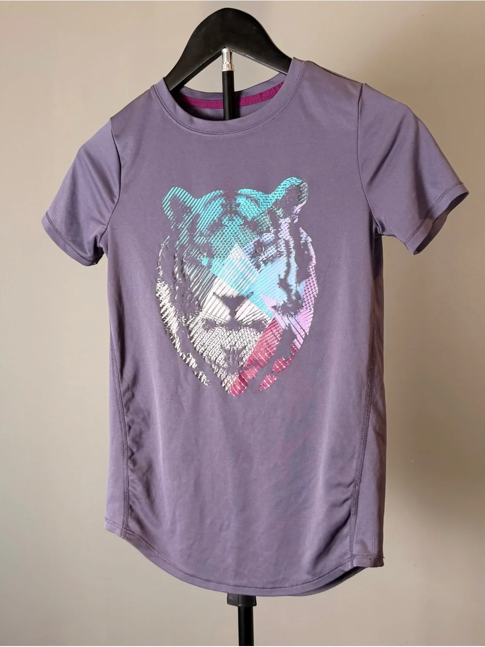 All in Motion Girls Tiger Graphic Athletic Activewear Performance School Shirt L
